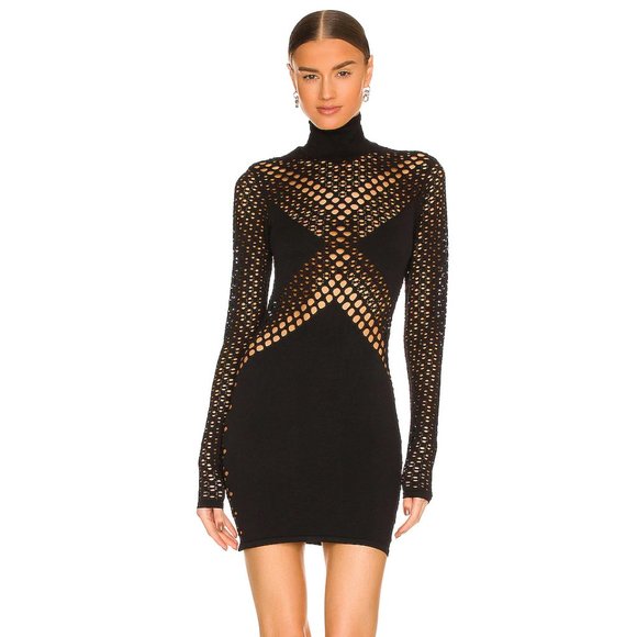 Dion Lee Dresses & Skirts - NEW Dion Lee Seamless Tube Mini Dress in Black Long Sleeve Mesh Cutout XS XSmall